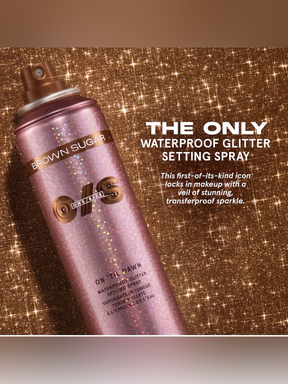 ONE/SIZE Brown Sugar On 'Til Dawn Waterproof Glitter Setting Spray New & Sealed